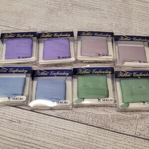 Mokuba Embroidery Sylk Ribbon - 7mm - 8 Packs Mixed Colors #1 - 3 yds each